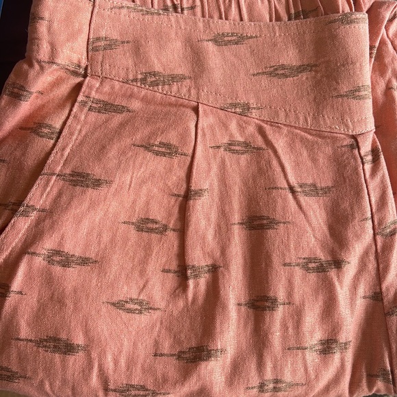 Free People linen aztec print ankle pants.color Peach Size L - Picture 6 of 14